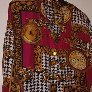 Vintage Style Baroque Print Blouse